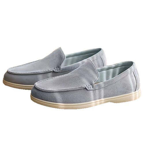 New Men's PU Faux Fur Bean Boot Slip-On Loafers Casual Shoes B-2
