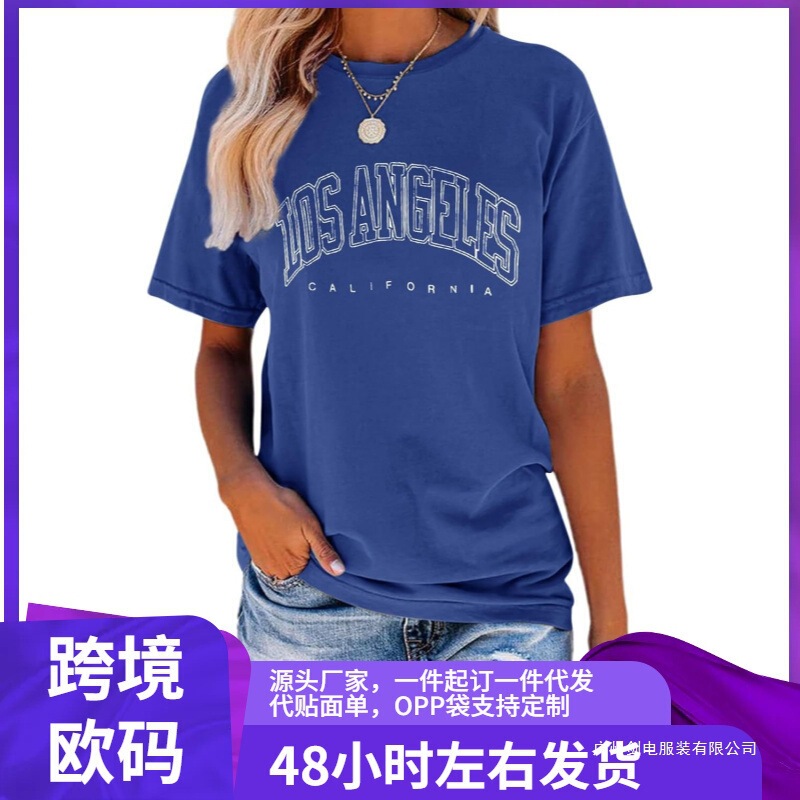 Takeyal Women's Los Angeles Graphic T-Shirt California Letter Print Short Sleeve T-Shirt Loose Casual Top