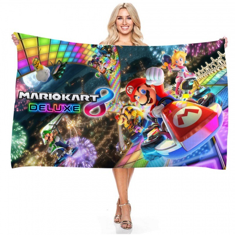 Directly Supplied from the Manufacturer, Mario Printed Beach Absorbent Towel, Quick-Drying, Water-Absorbent Beach Towel That Does Not Stick to Sand Directly Supplied from the Manufacturer, Mario Printed Beach Absorbent Towel, Quick-Drying, Water-Absorbent Beach Towel That Does Not Stick to Sand