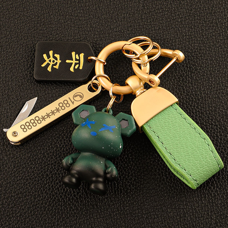 Llavero de coche transfronterizo osito INS macaron color violento llavero colgante bolso colgante llave