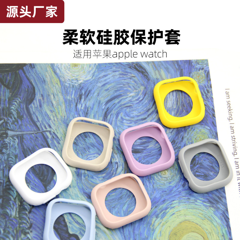 Suitable for Apple Watch 40/41/42/44/45/46/49mm Dial Watch Silicone Protective Case Suitable for Apple Watch 40/41/42/44/45/46/49mm Dial Watch Silicone Protective Case