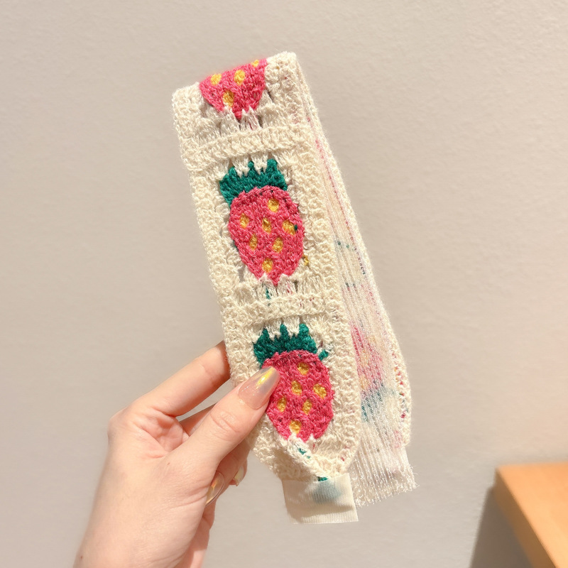 Sen sistema de punto flor fresa velcro para niñas y niños acabado de cabello correa de cabello sensación de alto nivel lavado de la cara brocha de cabello