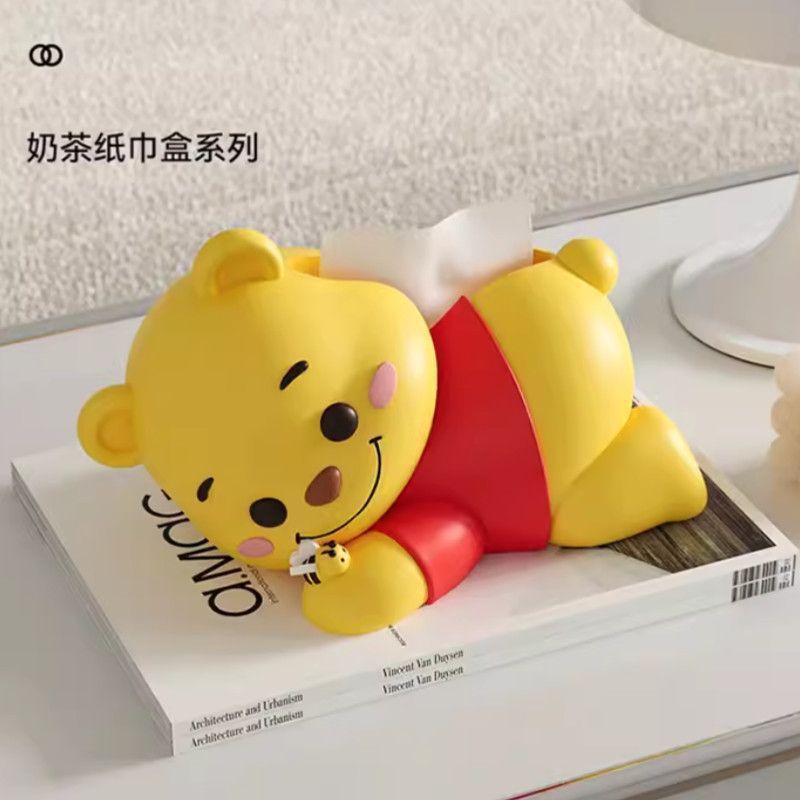 创意维尼熊纸巾盒客厅玄关家用高档桌面抽纸盒装饰可爱摆件收纳盒|undefined