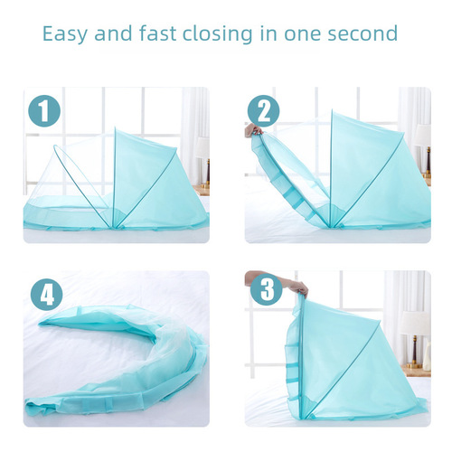 Infant mosquito net foldable portable full cover universal children's mosquito net yurt anti-mosquito factory direct supply 