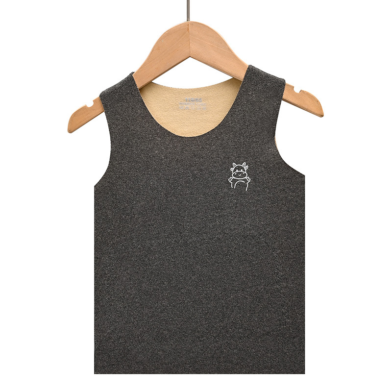 Chaleco de protección del vientre para niños Otoño e Invierno parche de niños Chaleco de fondo chaleco cepillado de doble cara para niñas camisa de fondo bebé