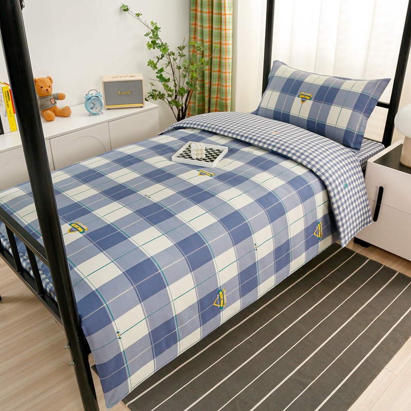 Juego de algodón de tres piezas para dormitorio de estudiantes, juego de seis piezas de algodón puro, funda de edredón, litera, kit de dormitorio, compra al por mayor