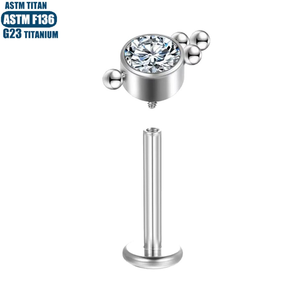 Labret piercing jewelry detail image