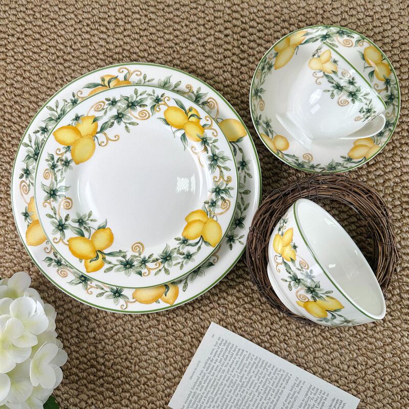 New European-Style Lemon Series Coffee Cup Set, Ceramic Cups, Saucers, Bowls, Plates, French Restaurant and Hotel Tableware Wholesale New European-Style Lemon Series Coffee Cup Set, Ceramic Cups, Saucers, Bowls, Plates, French Restaurant and Hotel Tableware Wholesale