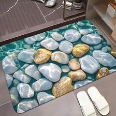 亚马逊热销鹅卵石硅藻泥地垫浴室厨房专用吸水防滑脚垫易打理脚垫