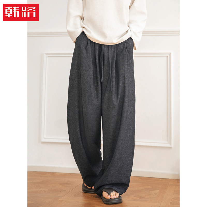 Old Money Style Three-Dimensional Pleated Casual Pants, Spring and Summer Thin Loose Drape Straight Pants, Retro Simple Versatile Long Pants Old Money Style Three-Dimensional Pleated Casual Pants, Spring and Summer Thin Loose Drape Straight Pants, Retro Simple Versatile Long Pants