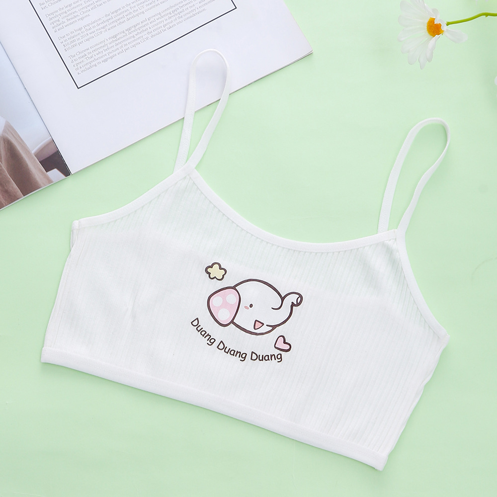 En stock al por mayor de hilo de algodón ropa interior de desarrollo de una sola etapa camisola de una sola capa anti-golpe estudiante de escuela primaria sujetador