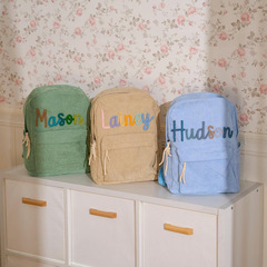 Etsyの個性的な刺繍のカバンの学生の原宿の百合のフリースの高校のリュックサックの学院の風
