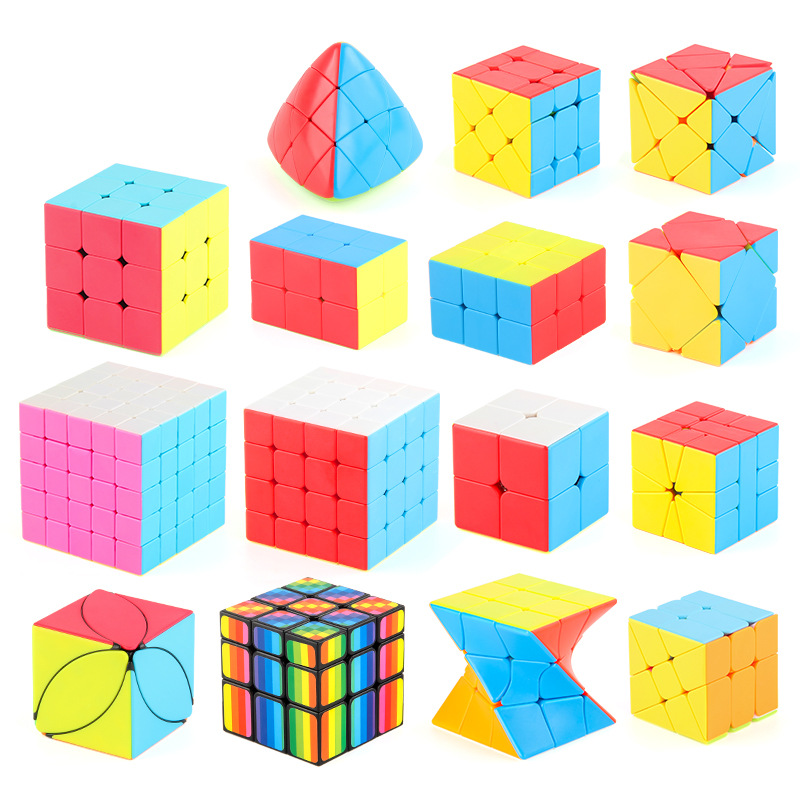 Panxin con tornillo de resorte rotación suave cubo de Rubik de tercer orden color sólido de orden positivo en forma de cubo de Rubik caja de regalo de juguete traje