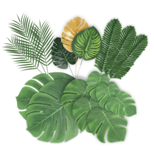 Cross -border artificial palm leaf simulation leaf turtle back leaf suite Hawaii party decorative balloon with leaves