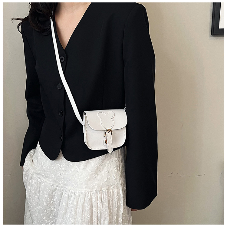 Pu Leather Material Women's Mini Pu Leather Solid Color Vintage Style Classic Style Square Magnetic Buckle Shoulder Bag