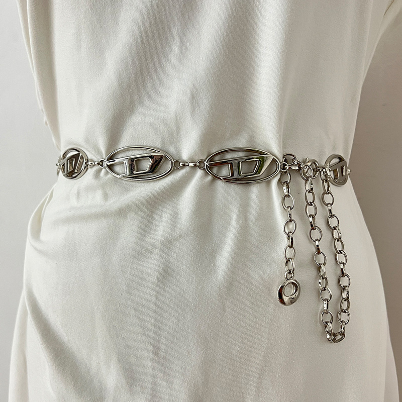 Accesorios de cadena de cintura de plata decoración de cinturón de cadena roja neta de las mujeres con falda vestido suéter traje de cadena de pantalones de metal