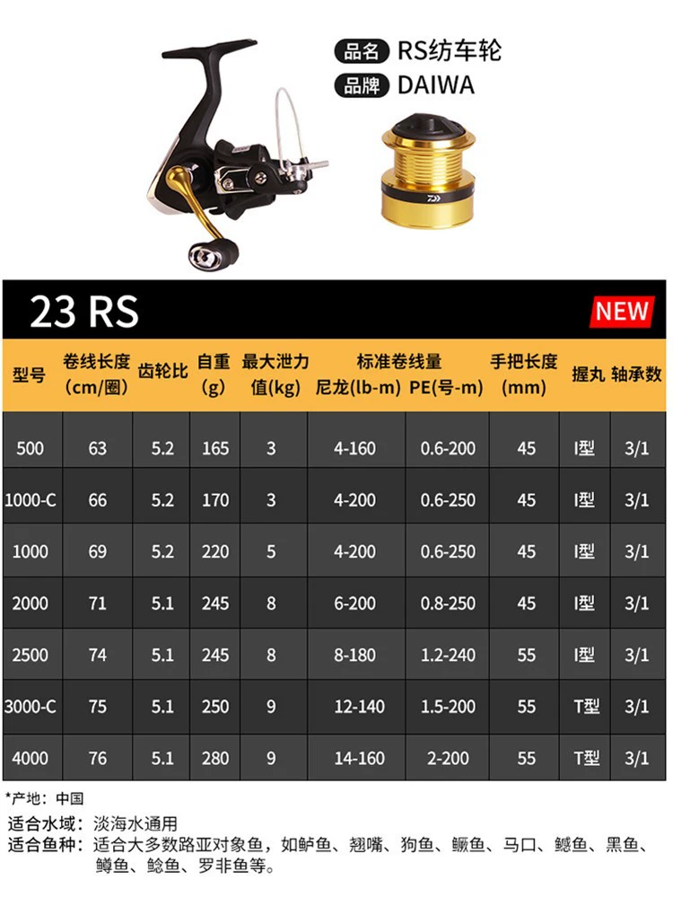 23 DAIWA Dava RS Textile колеса легкие свежая морская вода и рыбная леска колеса достигли 100 миллионов ватт металл Луya рыболовные колеса