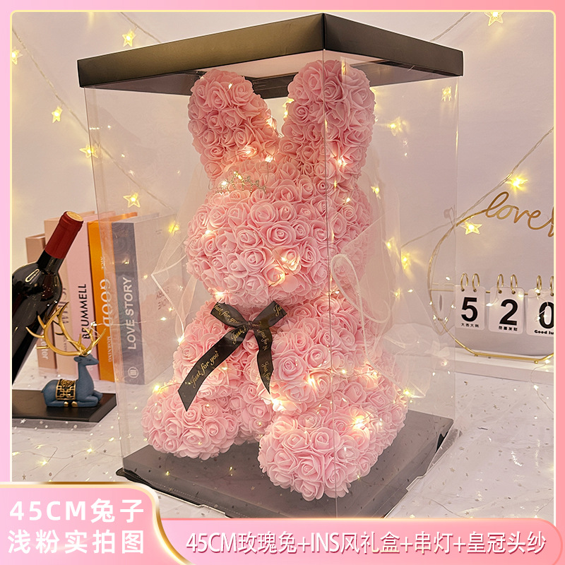 SF Express Eternal Flower Rose Bear 520 Día de San Valentín Regalo de Tanabata Día de la Madre Ramo de novia Regalo de cumpleaños