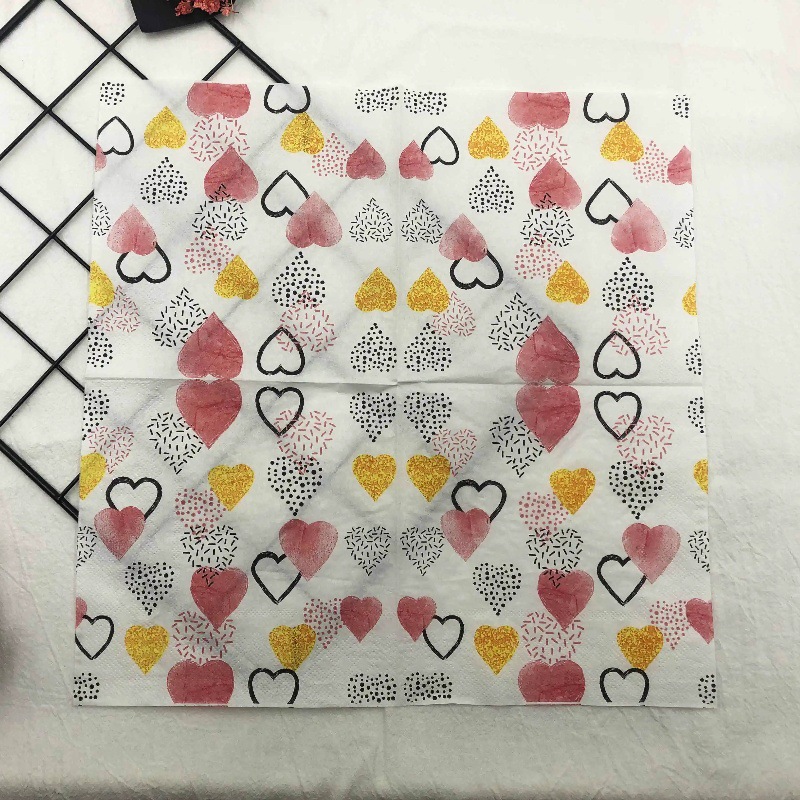 Servilletas de Papel Estampadas 2 Capas 33cm 20 Hojas de Pulpa de Madera para Bodas