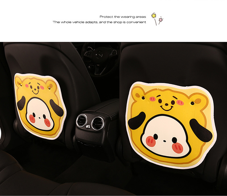 Women's Cartoon Seat Back Anti-Kick Pad, Short Version, Car Seat Anti-Dirt Pad, Cross-Border Automotive Products, Hot-Selling Rear Seat Interior Accessories
