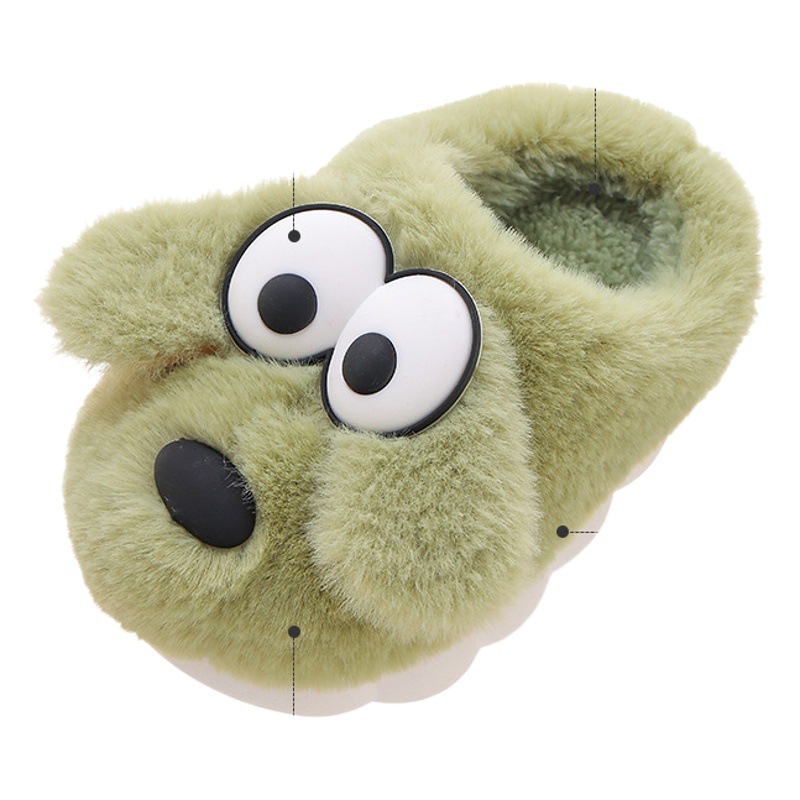 Zapatillas de algodón para niños lindo perro interior antideslizante bebé zapatillas de peluche Otoño e Invierno Zapatillas de algodón cálido para niños