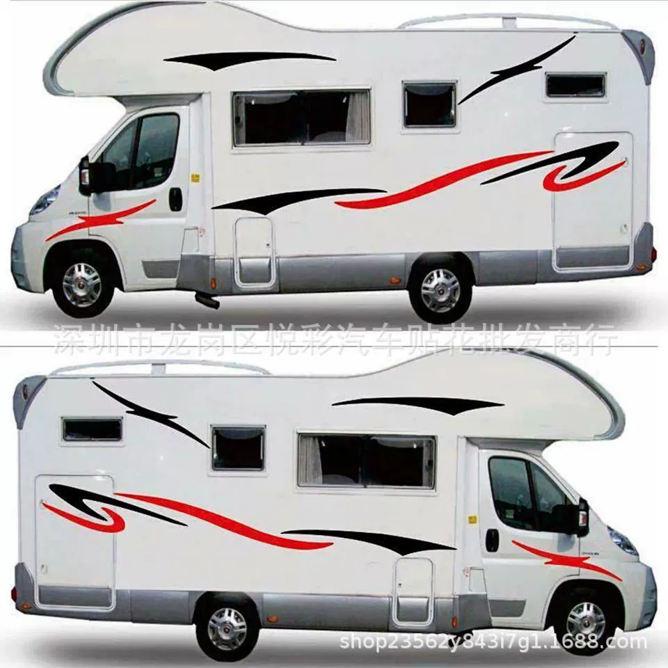 Y-276 caravan trailer stripe modified personalized station wagon pull flower RV decorative color strip car sticker