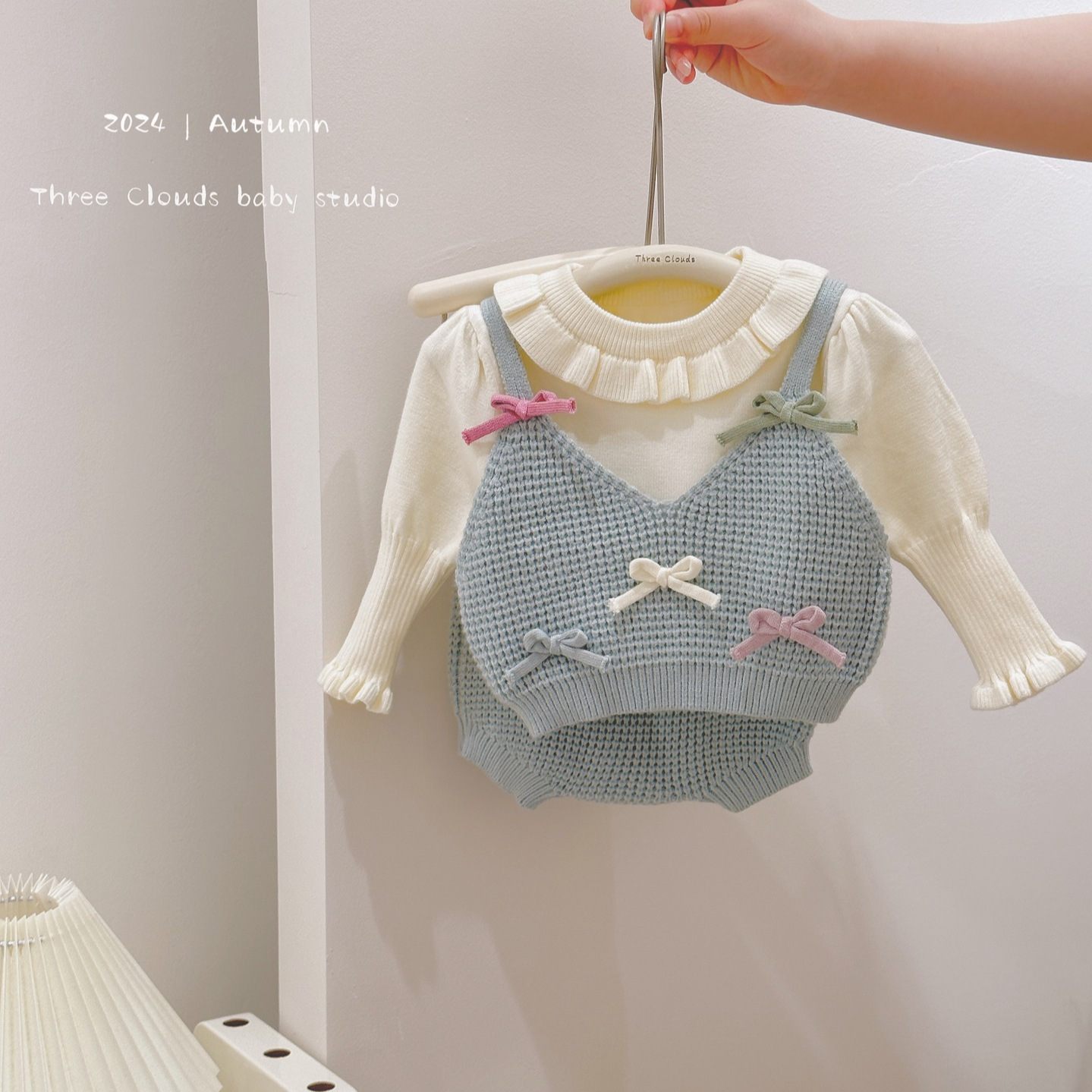 Autumn knitted set girl's for early age