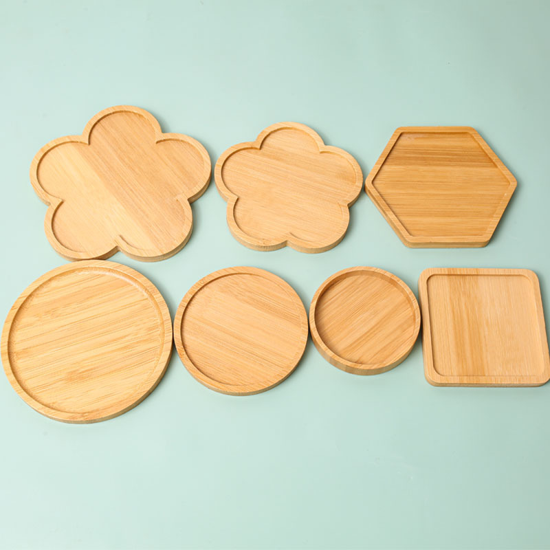 Creativo posavasos de bambú mantel mantel al por mayor redondo cuadrado en forma de flor taza de té taza de agua tazón almohadilla de aislamiento antiescaldado tallado LOGO