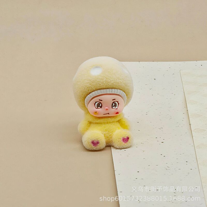 人気のクロスボーダー樹脂キノコヘッド人形キーホルダーペンダントかわいい立体漫画デスクトップ装飾品卸売|undefined