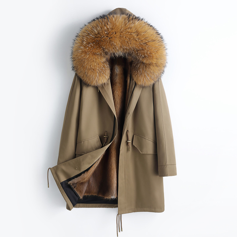 Parker Women's Mink Fur Lining 2026 Autumn and Winter New Style Mid-Length Detachable Coat Fur Jacket Parker Women's Mink Fur Lining 2026 Autumn and Winter New Style Mid-Length Detachable Coat Fur Jacket