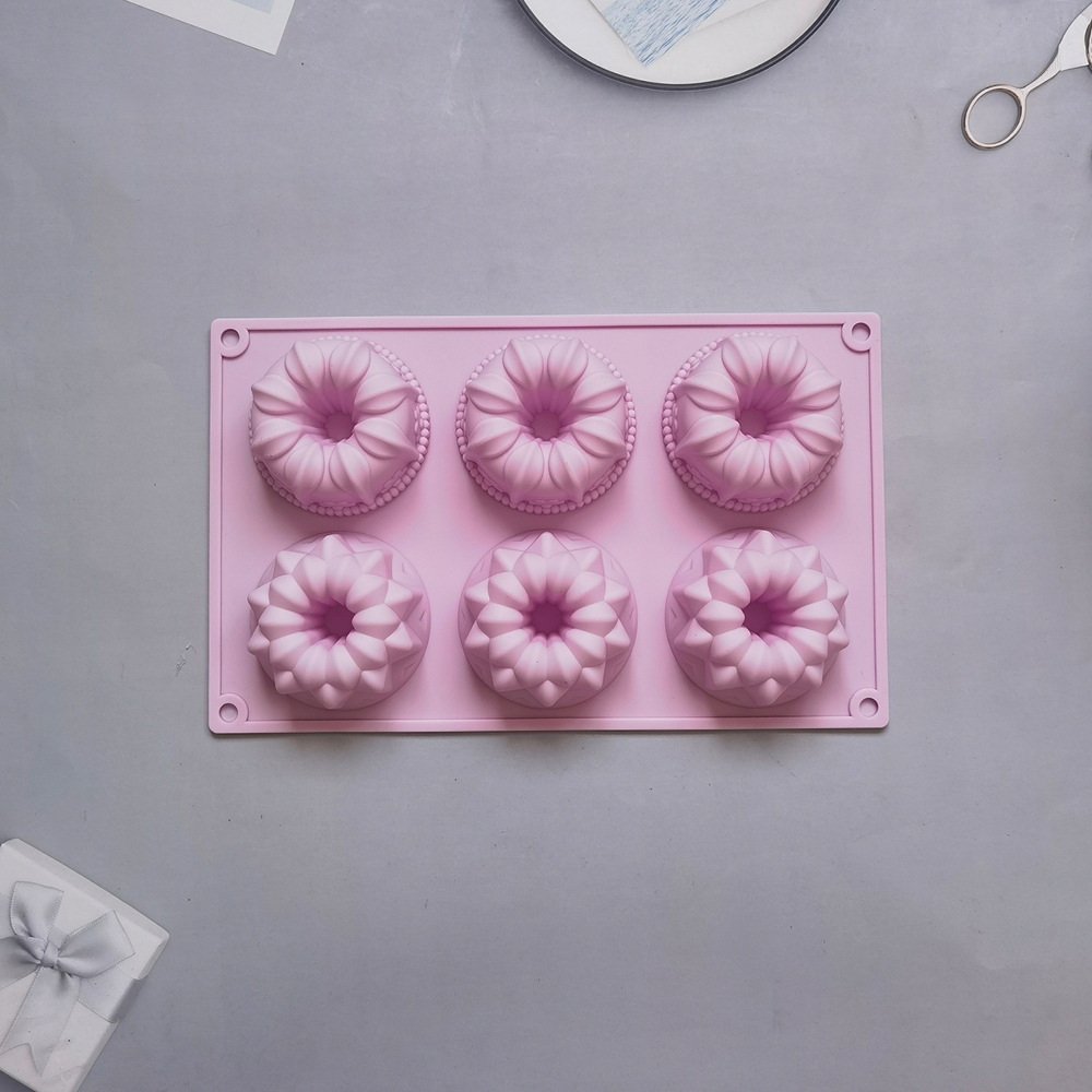 6 Lian Savarin Crown 202 molde de silicona pastel helado pudín molde de postre jabón utensilios