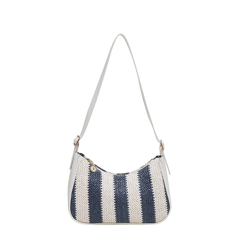 Bolso de verano de comercio exterior para mujeres 2026 nuevo bolso de brazo versátil bolso de hombro a rayas de arco iris bolso de viaje de moda
