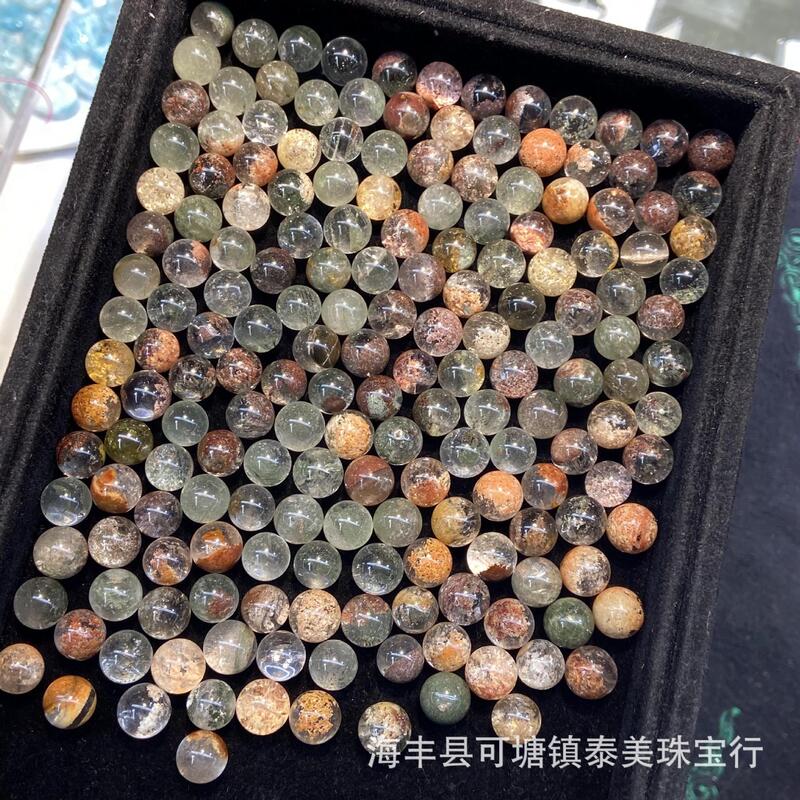 天然花幽霊散珠ビーズ卸売り四季彩幽霊結晶透過無孔散珠天然水晶卸売り|undefined