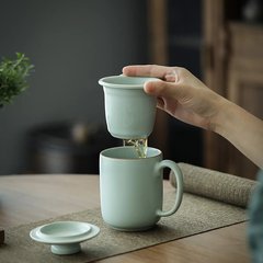 Ruyao Tianqing Office Cup with Dragon and Mandarin Duck Personal Cup Gift Box Large Capacity Tea Separating Mug Business Gift LOGO