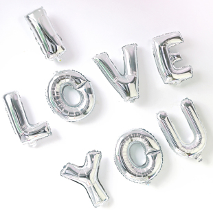 Wedding Supplies Silver Aluminum Foil Film Number Letter Balloon Birthday Party Wedding Celebration Decoration Wedding Room Layout English