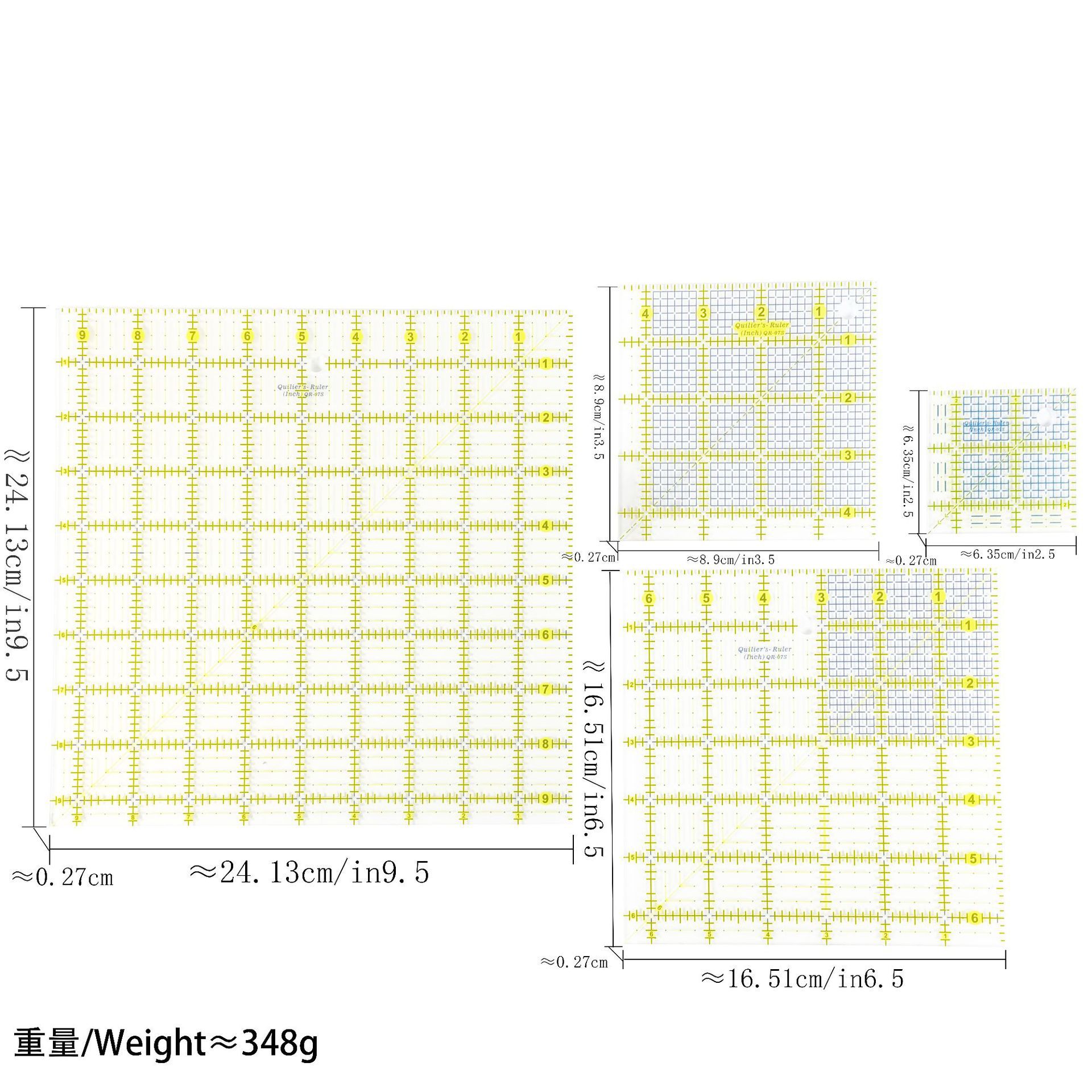 Diseño de prendas de vestir acrílico 90 ° regla de costura de tela de corte de tela doble regla de patrón de tela de corte