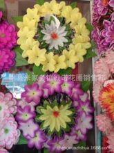 清明小花圈 孔雀兰 50厘米花盘 花环 诚诺殡葬用品 批发 清明货