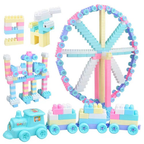 Children's large particle building block educational toys, plastic building blocks, insert and assemble, intellectual development for boys and girls aged 3-10 years old