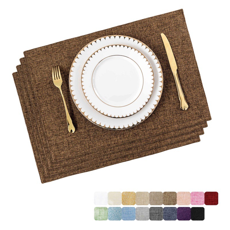 Amazon de doble capa mantel de lino de tela de lino fino estera de la tabla de montaña lavable antideslizante aislamiento térmico hogar al por mayor