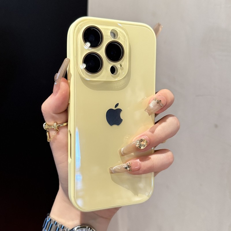 冰感马卡龙大视窗适用iPhone16手机壳15纯色14情侣13新款12带标版|undefined