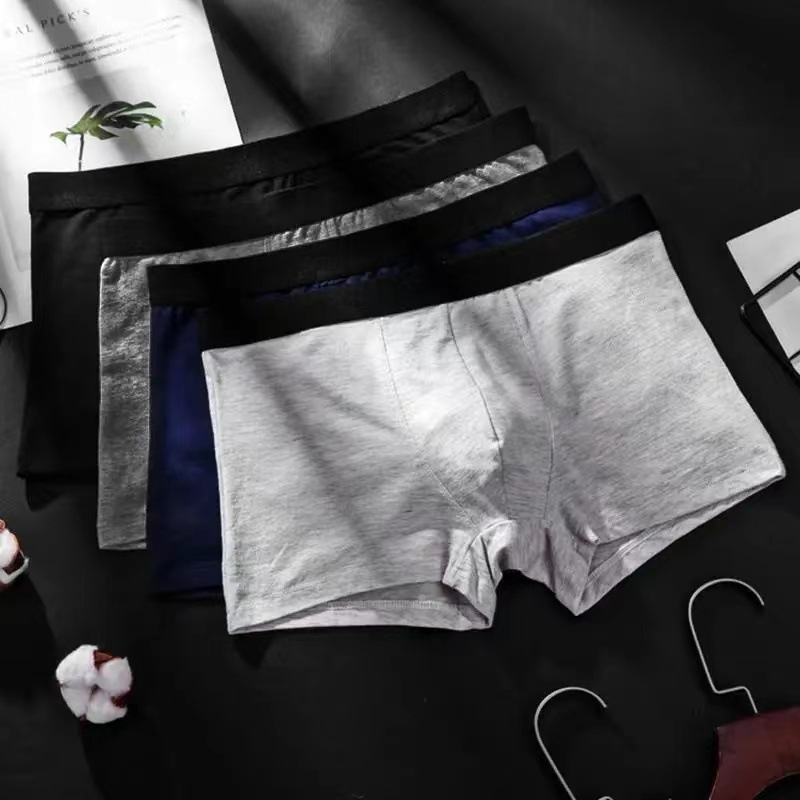 Men's Cotton Underwear Summer Youth Shorts Men's Boxer Briefs Four-Season Mid-Waist Universal