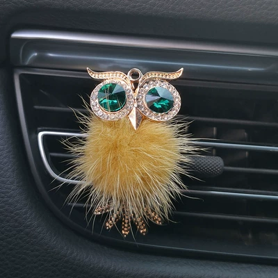 Car Perfume Aromatherapy | clip - yellow-fur-ball-owl