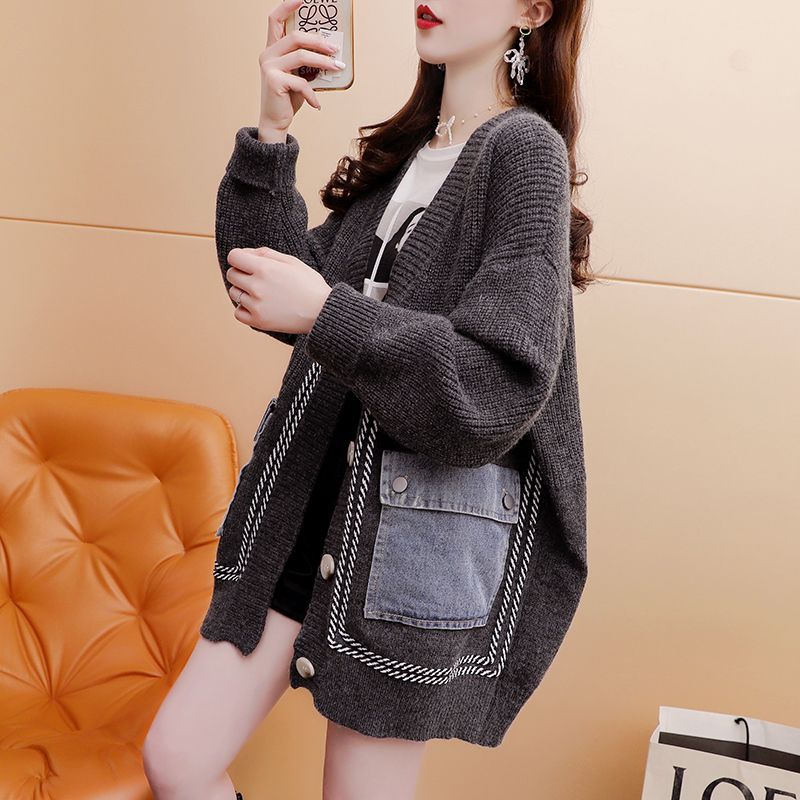2022 nuevo Otoño e Invierno estilo occidental que reduce la edad versátil diseño de estilo perezoso estilo coreano suéter casual de longitud media para mujeres image 4