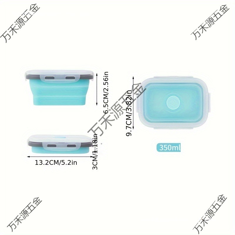 Caixa de almuerzo de silicona en stock, microondas plegables, caja de almuerzo de silicona, caja de almacenamiento de refrigerador, caja de preservación, tazón de silicona