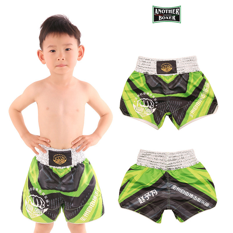 Customized Children's Sports Training Clothes Muay Thai Pants 4+ Years Old Boxing Shorts Girls Boys Breathable Quick-Drying