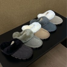 桑坡安琪羊皮毛一体拖鞋男女秋冬季居家毛毛纯羊毛防滑冬季棉拖鞋