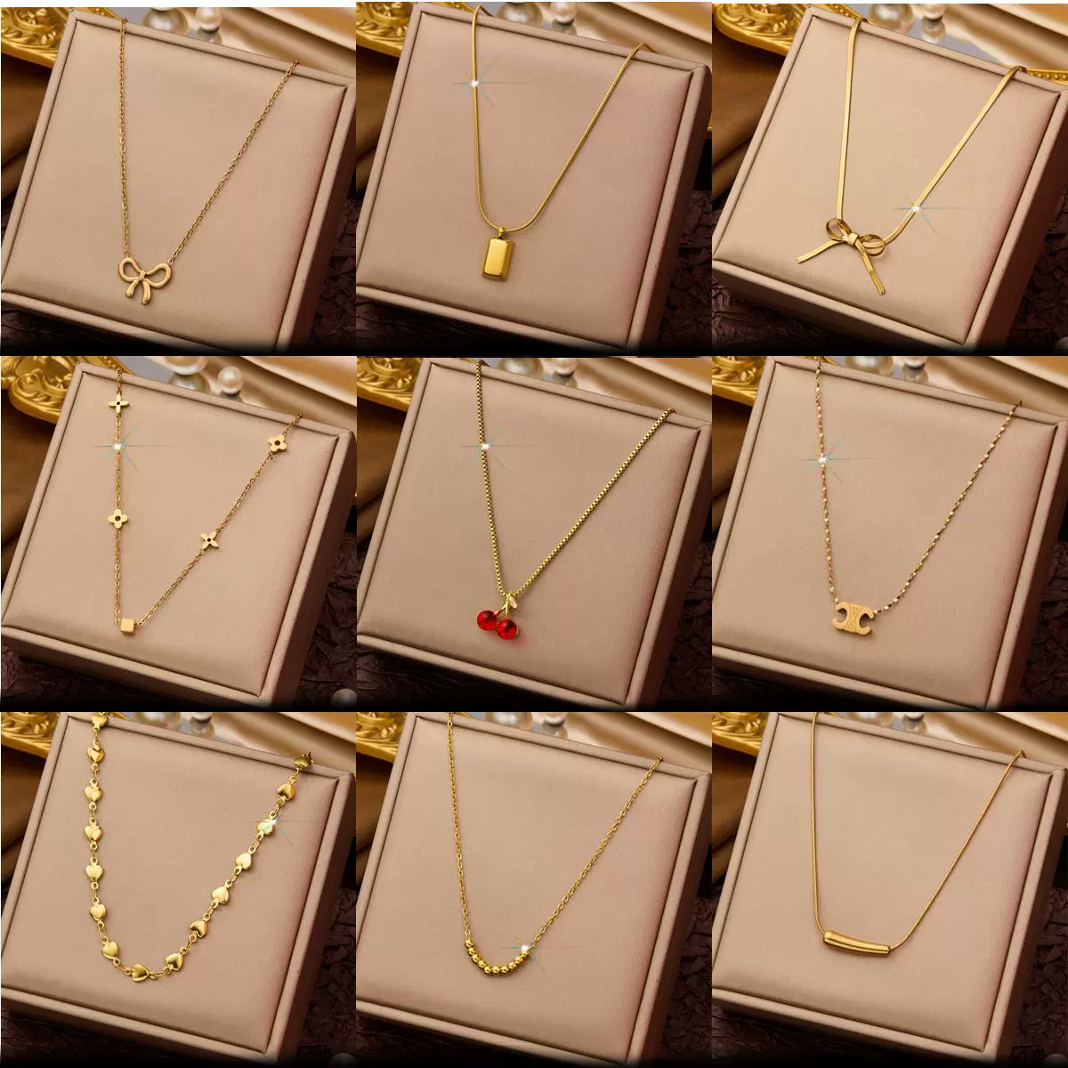 新款钛钢项链女夏季新款锁骨链时尚不锈钢饰品直播爆款源头工厂