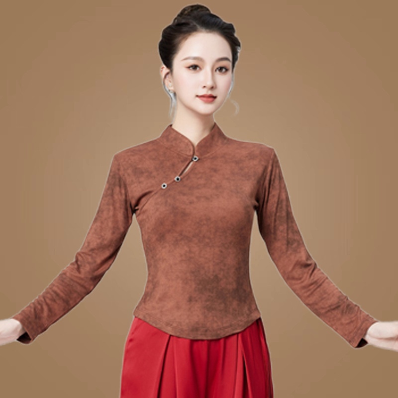 Brown long-sleeved top