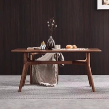 北欧全实木餐桌黑胡桃木餐桌书桌会议桌设计师白蜡木原木家具