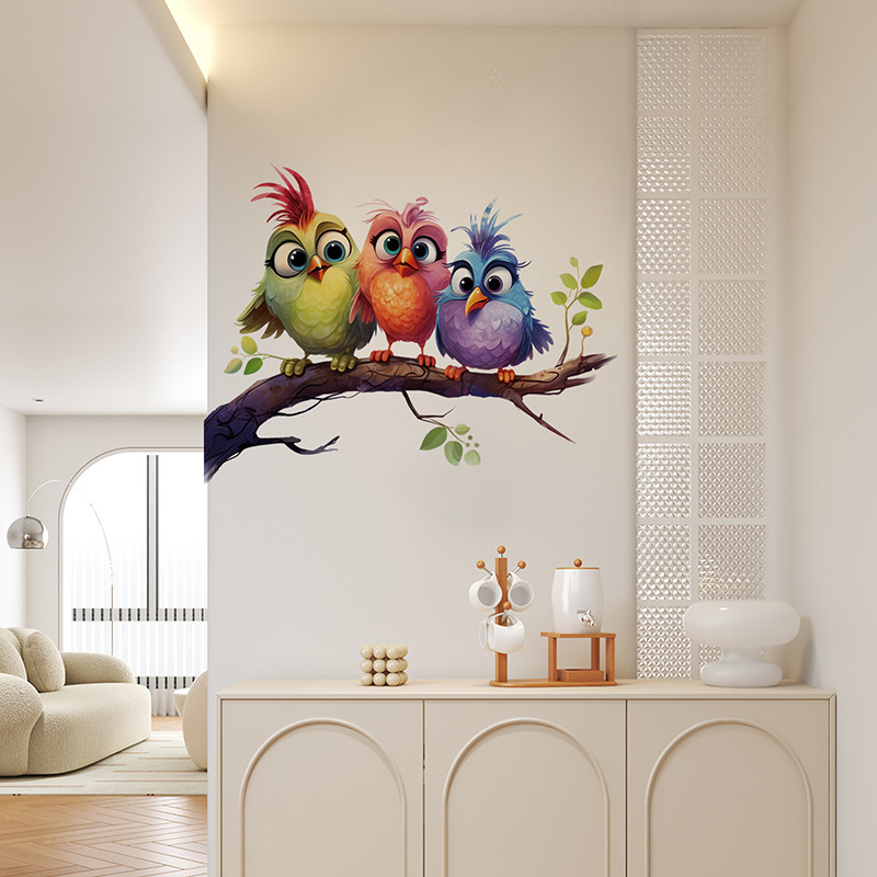 Lv Kang CH36099 Creative Cute Bird Wall Stickers Children's Bedroom Room Desk Wall Background Decorative Stickers